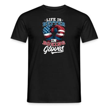 Besser boxen mit Boxhandschuhen Amerika - Männer T-Shirt - Schwarz - Vorne - AI Model Male 178 light (178cm)
