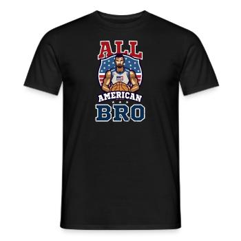 4th Of July Basketball All American Bro - Men's T-Shirt - black - Front - AI Model Male 178 light (178cm)