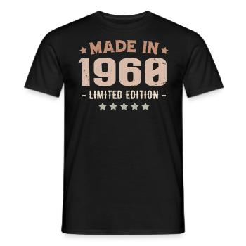 Made in 1960's Vintage 1960's Anniversary Gift - Men's T-Shirt - black - Front - AI Model Male 178 light (178cm)