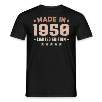 Made in 1950's Vintage 1950's Anniversary Gift - Men's T-Shirt - black - Front - AI Model Male 178 light (178cm)