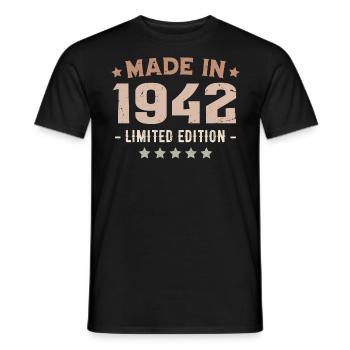 Baujahr 1942 Geburtstagsgeschenk 1942 Jahrgang 1942 - Männer T-Shirt - Schwarz - Vorne - AI Model Male 178 light (178cm)