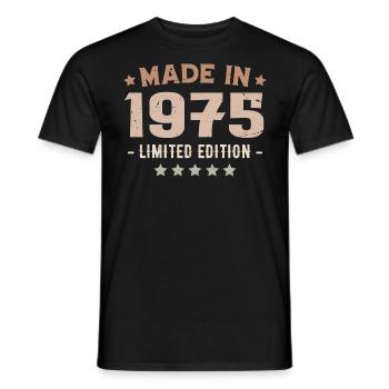 Hergestellt im Jahr 1975 Jahrgang 1975 Jubiläumsgeschenk - Männer T-Shirt - Schwarz - Vorne - AI Model Male 178 light (178cm)