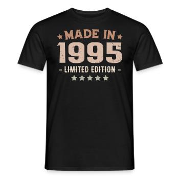 Made In 1995 Cadeau Anniversaire 1995 Vintage 1995 - T-shirt homme - noir - Devant - AI Model Male 178 light (178cm)
