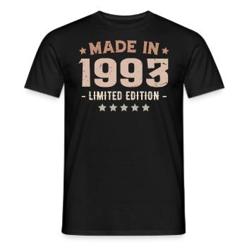Made In 1993 Anniversary Gift 1993 Vintage 1993 - Men's T-Shirt - black - Front - AI Model Male 178 light (178cm)