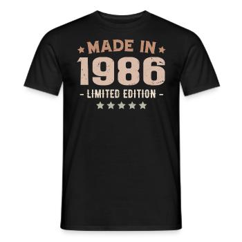 Made in 1986 Anniversary Gift 1986 Vintage 1986 - Men's T-Shirt - black - Front - AI Model Male 178 light (178cm)