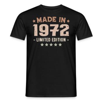 Hergestellt im Jahr 1972 Jubiläumsgeschenk 1972 Jahrgang 1972 - Männer T-Shirt - Schwarz - Vorne - AI Model Male 178 light (178cm)