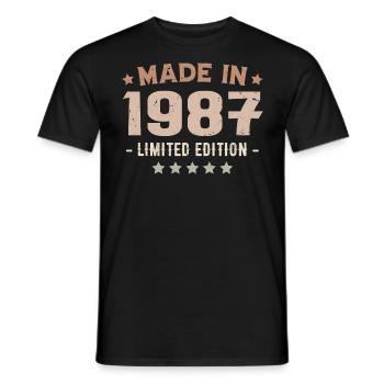 Made in 1987 Birthday Gift 1987 Vintage 1987 - Men's T-Shirt - black - Front - AI Model Male 178 light (178cm)
