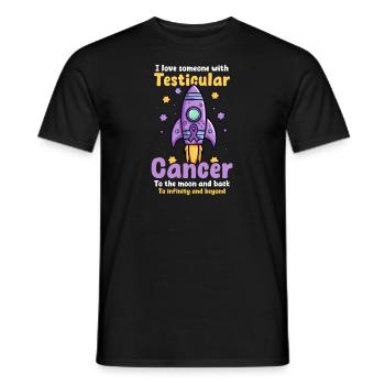 Testicular Cancer Awareness Love To Moon And Back - Men's T-Shirt - black - Front - AI Model Male 178 light (178cm)