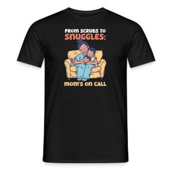 Nurse Mom From Scrubs to Snuggles: Mom's On Call - Men's T-Shirt - black - Front - AI Model Male 178 light (178cm)