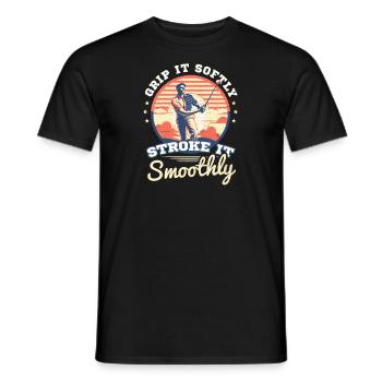 4th Of July Golf Softly Stroke Smoothly - Men's T-Shirt - black - Front - AI Model Male 178 light (178cm)
