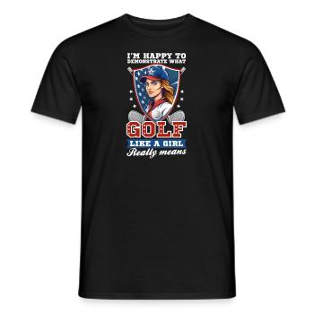 4. Juli Golf Freut Sich, Mädchen Zu Demonstrieren - Männer T-Shirt - Schwarz - Vorne - AI Model Male 178 light (178cm)