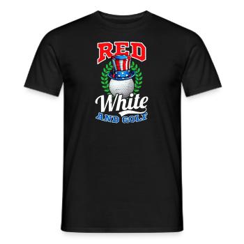 4. Juli Golf Rot Weiß Und Golf - Männer T-Shirt - Schwarz - Vorne - AI Model Male 178 light (178cm)