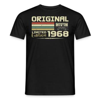 Rétro 1968 Cadeau Anniversaire Né en 1968 Original - T-shirt homme - noir - Devant - AI Model Male 178 light (178cm)