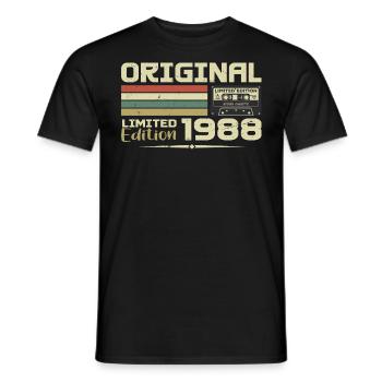 Rétro 1988 Cadeau Anniversaire Né en 1988 Original - T-shirt homme - noir - Devant - AI Model Male 178 light (178cm)