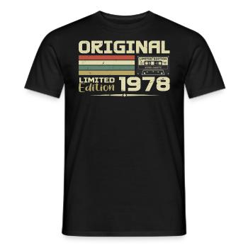 Rétro 1978 Cadeau Anniversaire Né en 1978 Original - T-shirt homme - noir - Devant - AI Model Male 178 light (178cm)