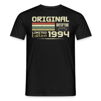 Retro 1994 Geburtstagsgeschenk Geboren 1994 Original - Männer T-Shirt - Schwarz - Vorne - AI Model Male 178 light (178cm)