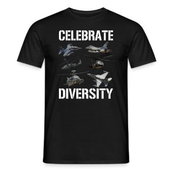 Feiern Sie Vielfalt, Hubschrauber, Jets, Militär - Männer T-Shirt - Schwarz - Vorne - AI Model Male 178 light (178cm)