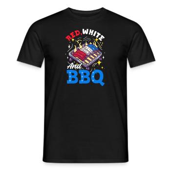 Patriotic Chef Red, White, and BBQ - Men's T-Shirt - black - Front - AI Model Male 178 light (178cm)