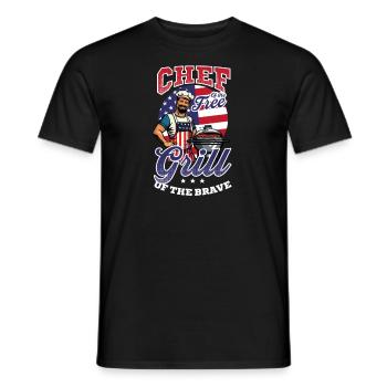 Patriotic Chef Chef Free, Griller Brave - Men's T-Shirt - black - Front - AI Model Male 178 light (178cm)
