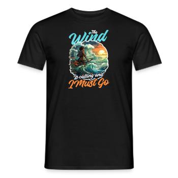 Windsurfen Windruf I Go - Männer T-Shirt - Schwarz - Vorne - AI Model Male 178 light (178cm)