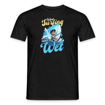 Windsurfen macht mich nass - Männer T-Shirt - Schwarz - Vorne - AI Model Male 178 light (178cm)