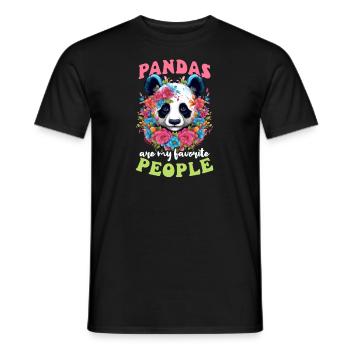 Panda Pandas Are My Favorite People - Men's T-Shirt - black - Front - AI Model Male 178 light (178cm)