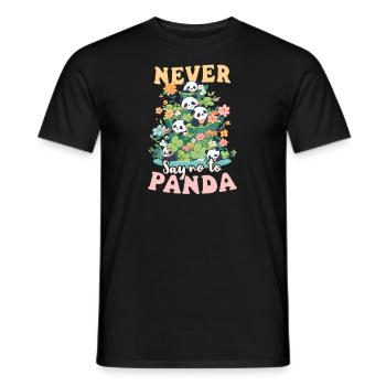 Panda Sag niemals Nein zu Panda - Männer T-Shirt - Schwarz - Vorne - AI Model Male 178 light (178cm)