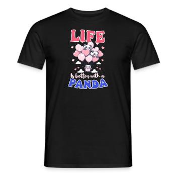 Panda besser mit Panda - Männer T-Shirt - Schwarz - Vorne - AI Model Male 178 light (178cm)