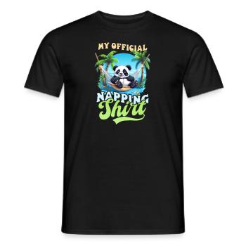 Tenue de sieste officielle Panda - T-shirt homme - noir - Devant - AI Model Male 178 light (178cm)