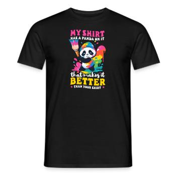 Panda Outfit Panda Besser drauf als deines - Männer T-Shirt - Schwarz - Vorne - AI Model Male 178 light (178cm)