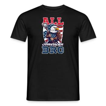 4th Of July Lacrosse All American Bro - Men's T-Shirt - black - Front - AI Model Male 178 light (178cm)