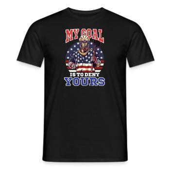 4. Juli Lacrosse Mein Tor Verweigere dein - Männer T-Shirt - Schwarz - Vorne - AI Model Male 178 light (178cm)