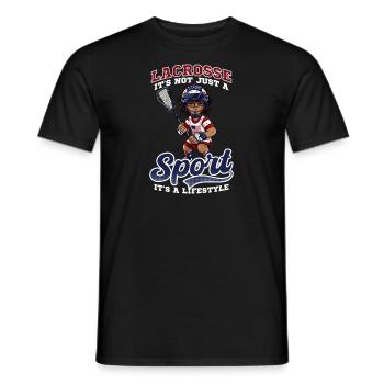 4. Juli Lacrosse ist nicht nur ein Sport - Männer T-Shirt - Schwarz - Vorne - AI Model Male 178 light (178cm)