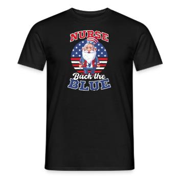 4th Of July Nurse Nurse Back Blue Gnome - Men's T-Shirt - black - Front - AI Model Male 178 light (178cm)