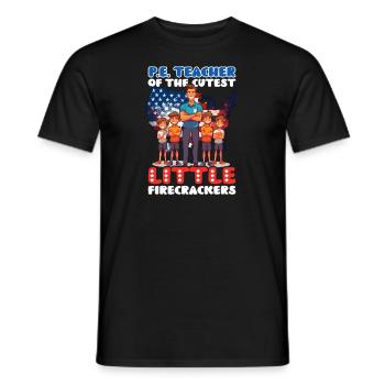 4th Of July PE Teacher Teacher Cutest Firecrackers - Men's T-Shirt - black - Front - AI Model Male 178 light (178cm)