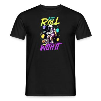 Roller Derby roule avec ça Astronaute - T-shirt homme - noir - Devant - AI Model Male 178 light (178cm)