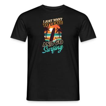 Surfer wollen Urlaub gehen Surfen - Männer T-Shirt - Schwarz - Vorne - AI Model Male 178 light (178cm)