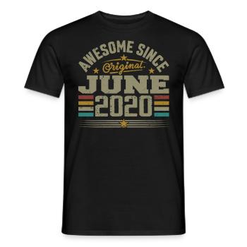 June 2020 Birthday Gift June 2020 June - Men's T-Shirt - black - Front - AI Model Male 178 light (178cm)
