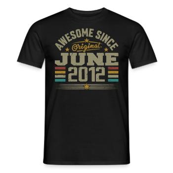 June 2012 Birthday Gift June 2012 June - Men's T-Shirt - black - Front - AI Model Male 178 light (178cm)