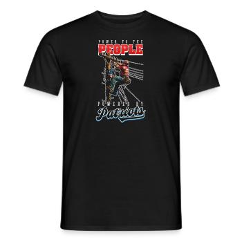 Le pouvoir patriotique des monteurs de lignes au peuple par les patriotes - T-shirt homme - noir - Devant - AI Model Male 178 light (178cm)