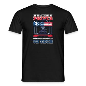 Patriotische 3D-Druck-Handwerksgeschichte mit 3D Tec - Männer T-Shirt - Schwarz - Vorne - AI Model Male 178 light (178cm)
