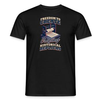 Patriotic 3D Printing Crafting Historical Replicas - Men's T-Shirt - black - Front - AI Model Male 178 light (178cm)