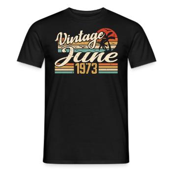 Juni 1973 Geburtstag 1973 Retro 1973 Juni 1973 - Männer T-Shirt - Schwarz - Vorne - AI Model Male 178 light (178cm)