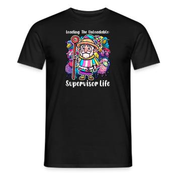 Superviseur menant l’inhabitable : la vie du superviseur - T-shirt homme - noir - Devant - AI Model Male 178 light (178cm)