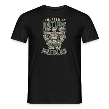 Schicker Bodybuilder, der von der Natur geformt wurde, nicht von Needl - Männer T-Shirt - Schwarz - Vorne - AI Model Male 178 light (178cm)