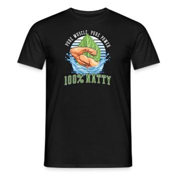 Natty Bodybuilder Pure Muskelkraft: 100% Natty - Männer T-Shirt - Schwarz - Vorne - AI Model Male 178 light (178cm)