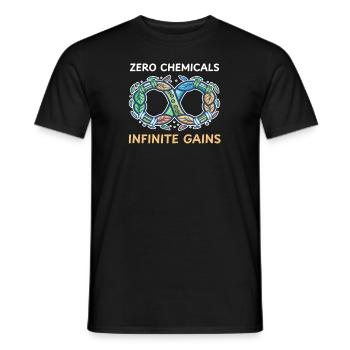 Schicker Bodybuilder Null Chemikalien, unendliche Gewinne - Männer T-Shirt - Schwarz - Vorne - AI Model Male 178 light (178cm)
