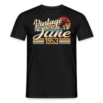 June 1953 Birthday 1953 Retro 1953 June 1953 - Men's T-Shirt - black - Front - AI Model Male 178 light (178cm)