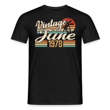 Juni 1978 Geburtstag 1978 Retro 1978 Juni 1978 - Männer T-Shirt - Schwarz - Vorne - AI Model Male 178 light (178cm)