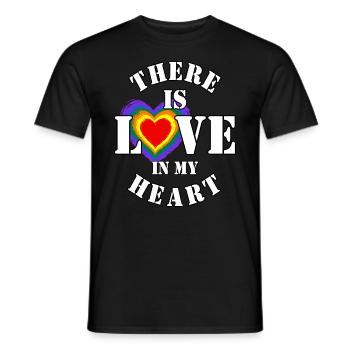 There is love in my heart - Men's T-Shirt - black - Front - AI Model Male 178 light (178cm)